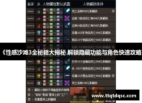 《性感沙滩3全秘籍大揭秘 解锁隐藏功能与角色快速攻略》